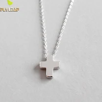 real 925 sterling silver jewelry cross pendant necklaces for women platinum plating original design femme popular accessories