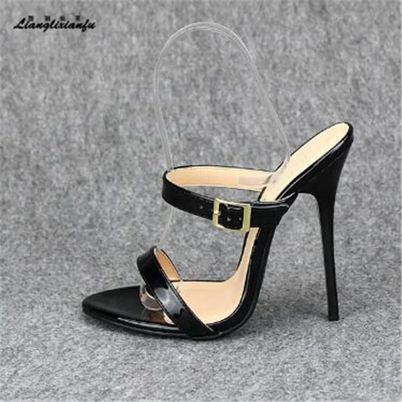 LLXF/тапочки г. zapatos mujer US15 16 17 18 19 летние туфли на шпильках босоножки на тонком каблуке 14 см женские классические туфли-лодочки, Новое поступление