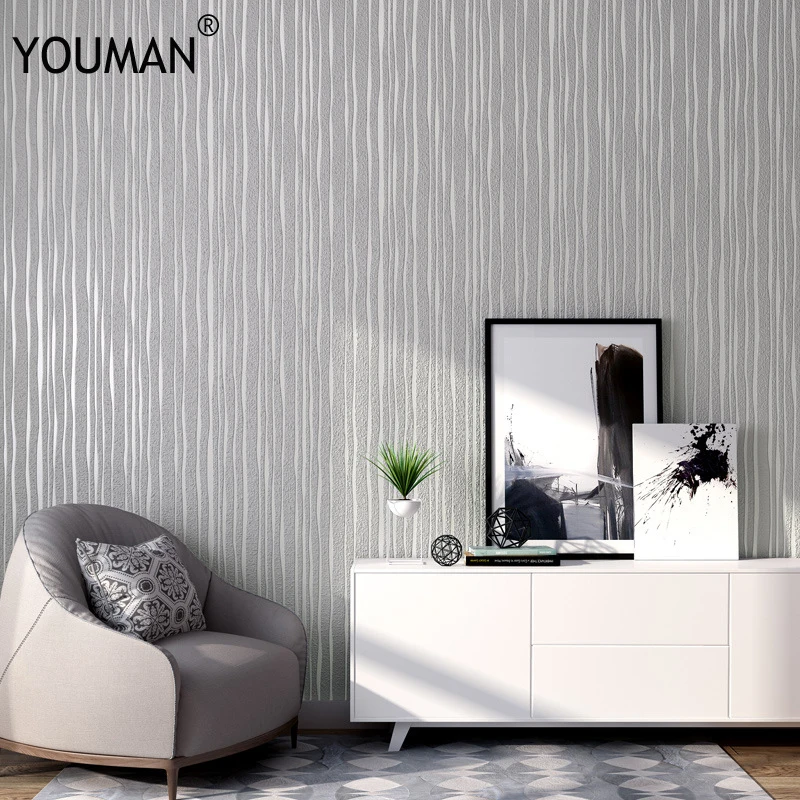 

Wallpapers YOUMAN Modern 3D Abstract Geometric Wallpaper Roll Suede Thickening Modern Stripe Wallpaper Wall Paper Bedroom Decor