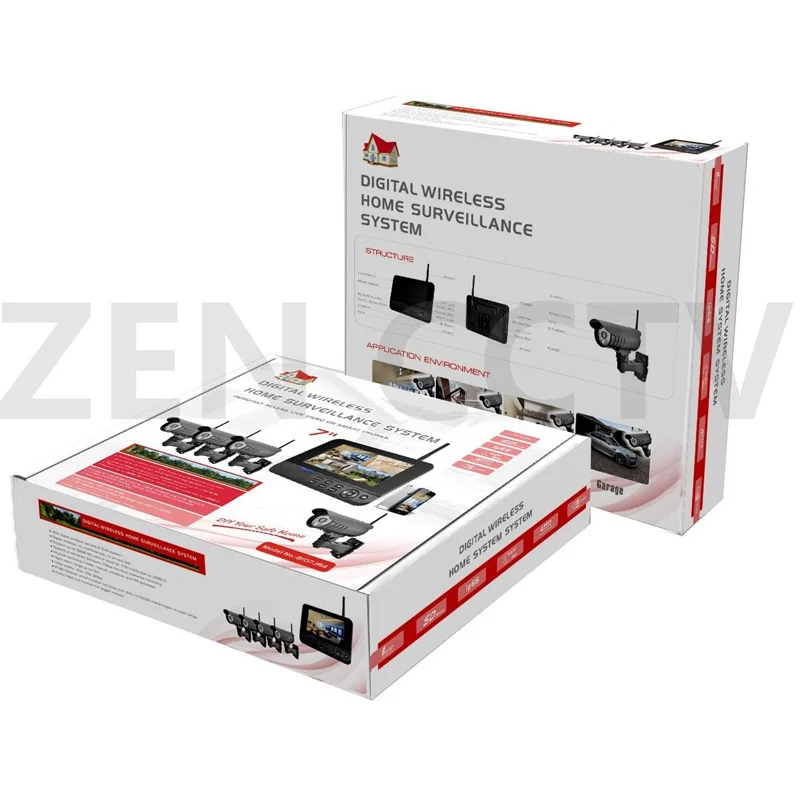 Новый 7 &quotЖК монитор система камер домашней безопасности беспроводной Quad SD