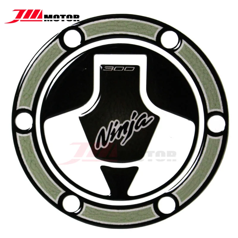 Tank Gas Cap Pad-2 Мотоцикл углеродного волокна 3D эмблема топливный бак газовый колпачок накладка на бак Защитная Наклейка для Kawasaki Ninja 300 Ninja300 - Цвет: Tank Gas Cap Pad-2