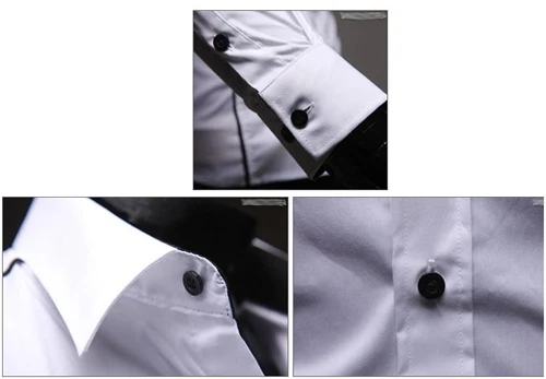 

Business Shirt for Men Office Interview Intern Clothes Fashion Professional Black White Pure Color Slim Fit Business Tops XXL