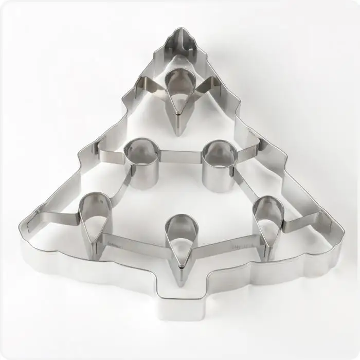 Stainless Steel Christmas Tree Snowflake Biscuit Cutter Mold Cake Decor Baking Tool TN88