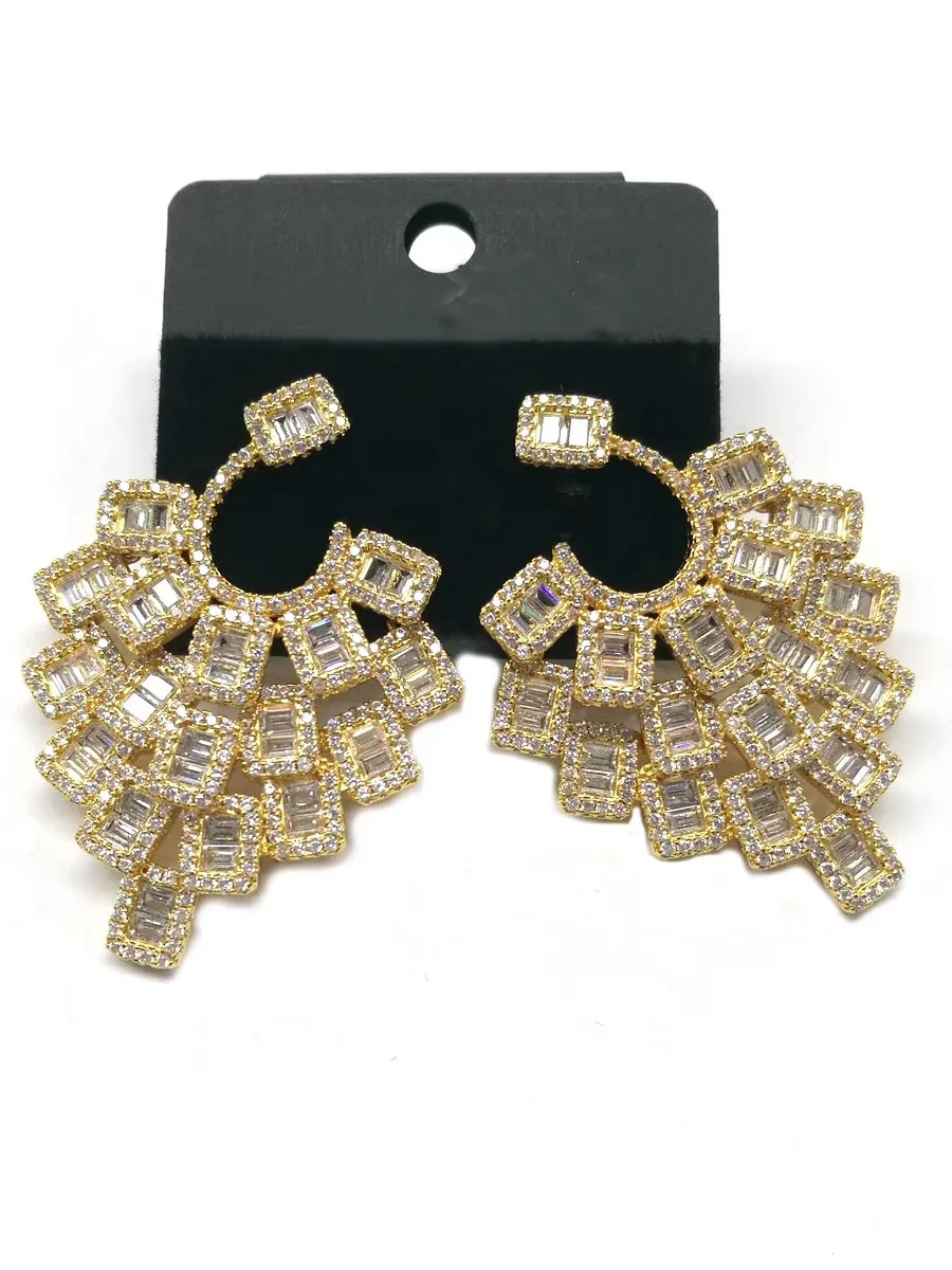 ACCKING класса люкс в форме цветка полный микро кубического циркония для женщин