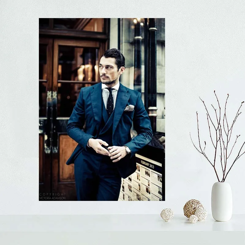 Художественный плакат David Gandy на холсте домашний декор тканевый настенный 27x40 см