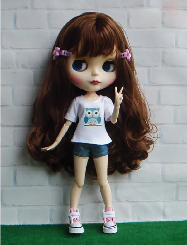 1 шт. Blyth кукла футболка/джинсы одежда подходит для Barbi рубашка Момоко Azone 1/6 Кукла