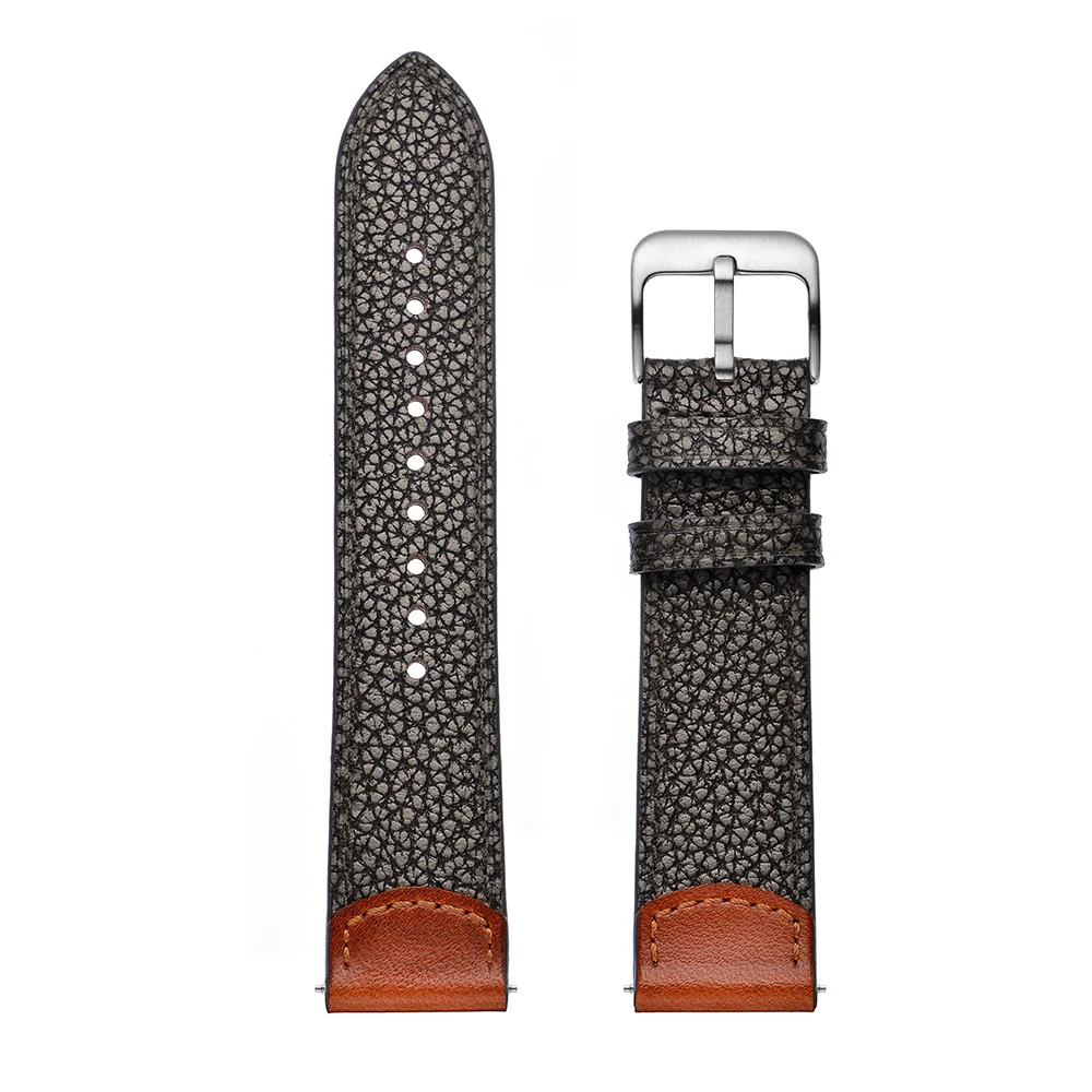 22mm Formal Dark Brown Stone Pattern Men's Genuine Leather Replacement Strap Band For Samsung Gear S3 Bracelet Wrist Belt | Наручные