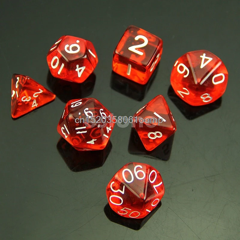 Красный Многогранная матрица D4 D6 D8 D10 D12 D20 MTG RPG D& D DND настольная игра шахматы детская развивающая математическая игрушка# K4UE# Прямая поставка - Цвет: Красный