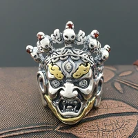 100s925 thailand exquisite sterling silver jewelry silver punk skull ring