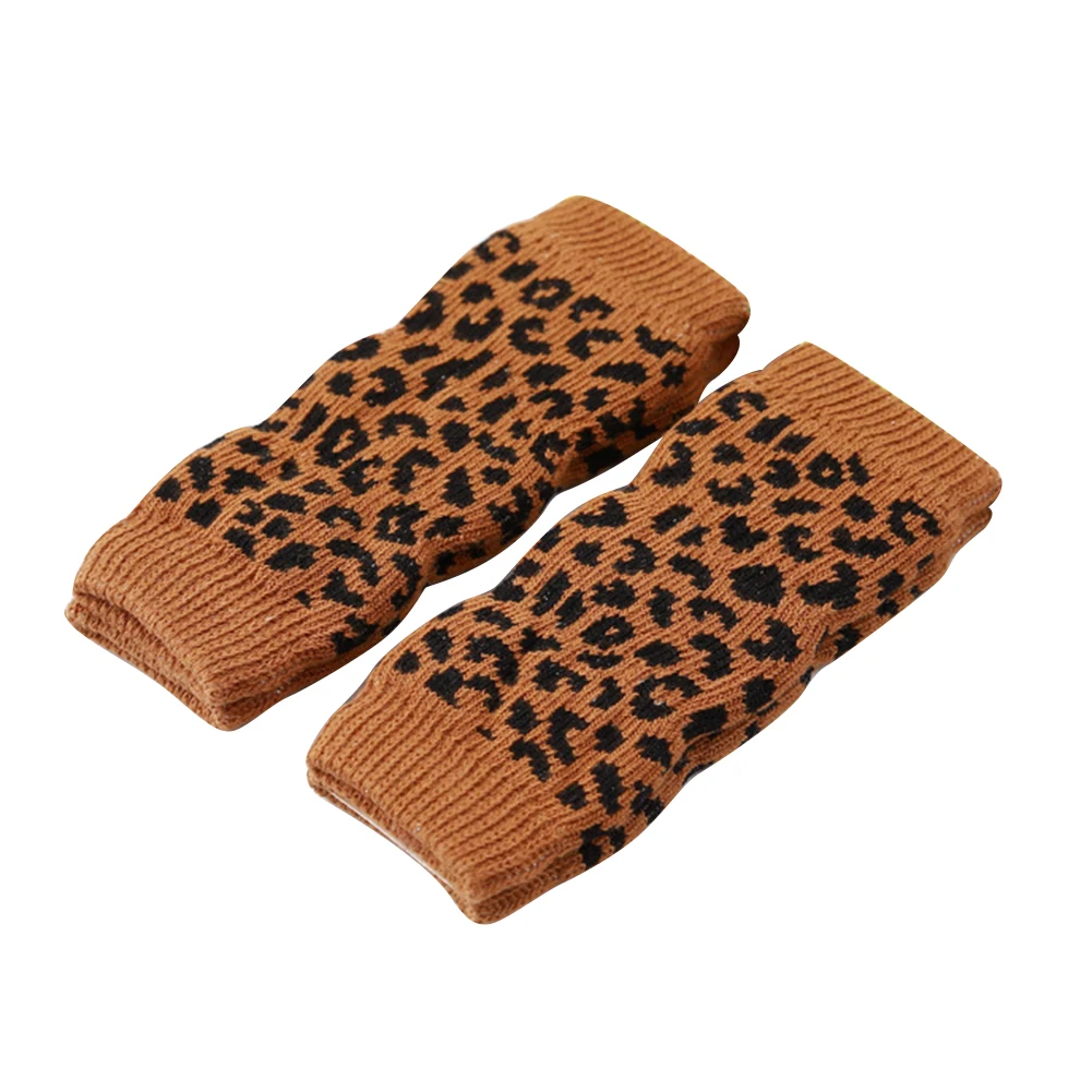 New Leg Warmers 4Pcs/Set Winter Pet Dog Leg Socks Zebra Leopard Dots Print Non-slip Leg Warmers