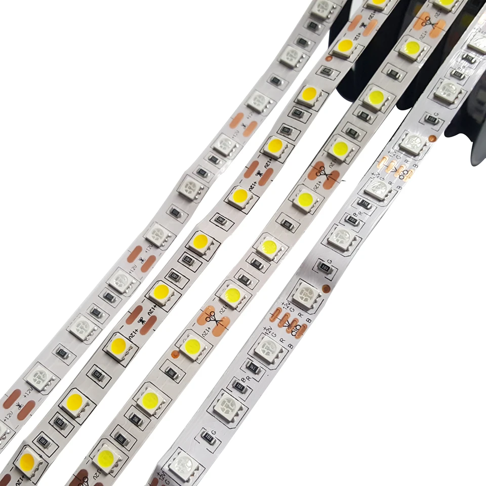 LILNYEE Светодиодная лента 5050 SMD неводонепроницаемая DC12V 60 светодиодов/м 5 м/лот IP20