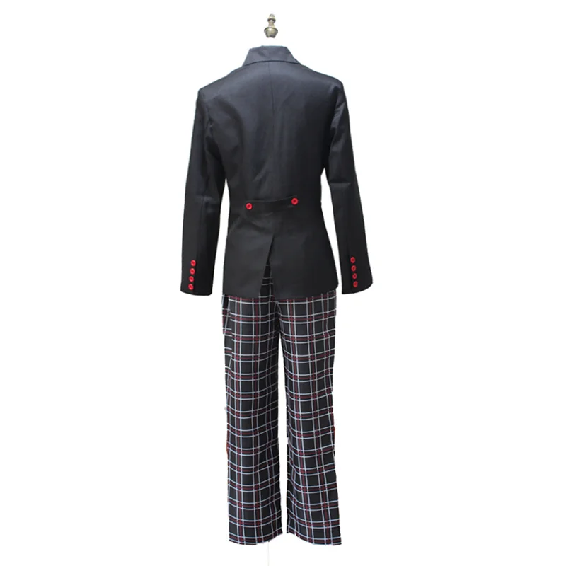 

Anime Persona 5 Protagonist Hero Akira Kurusu Cosplay Costume P5 JOKER Man Suit College Uniform Party Blazer Coat Plaid Pants