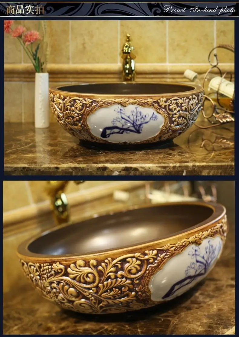 Ручная работа в европейском стиле форме цветка столешница для ванной комнаты