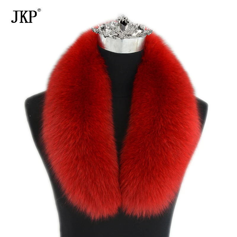 Jancoco Max 2021 новый длинный воротник из натурального Лисьего меха шарф для женщин и