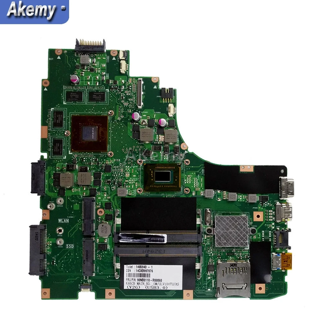 Материнская плата XinKaidi K46CM для ноутбука ASUS, материнская плата K46CM A46C K46CA, оригинальная протестированная материнская плата для ноутбука 1007U GM