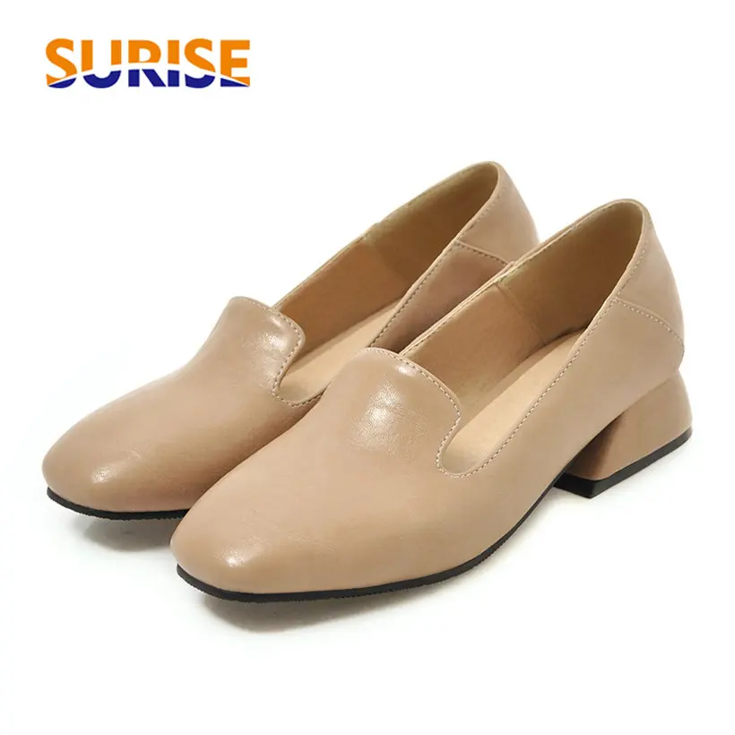 Винтажные женские лоферы на низком квадратном каблуке 3 см Мокасины с квадратным