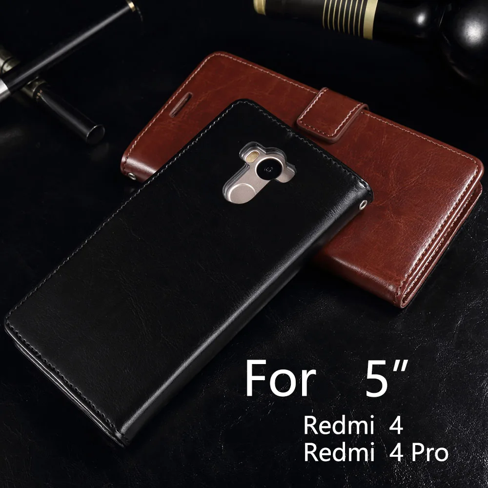 Чехол ручной работы для Redmi 4x4 Pro Роскошный кожаный бумажник держатель телефона