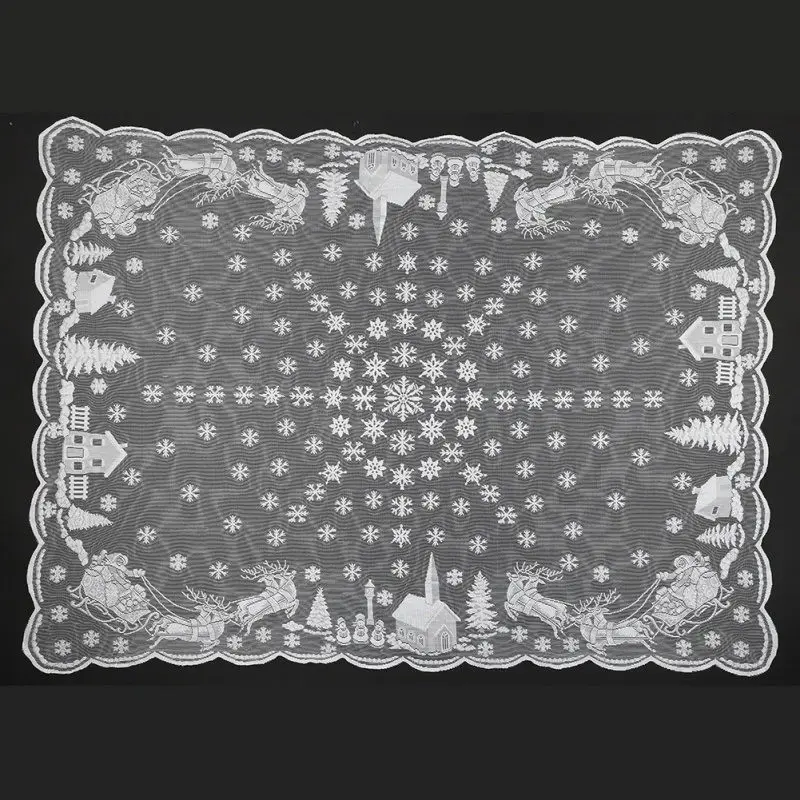 152x213cm Европейский и классическая, в американском стиле Рождественская скатерть со снежинками белая скатерть Свадебная вечеринка украшения дома - Цвет: 152x213cm