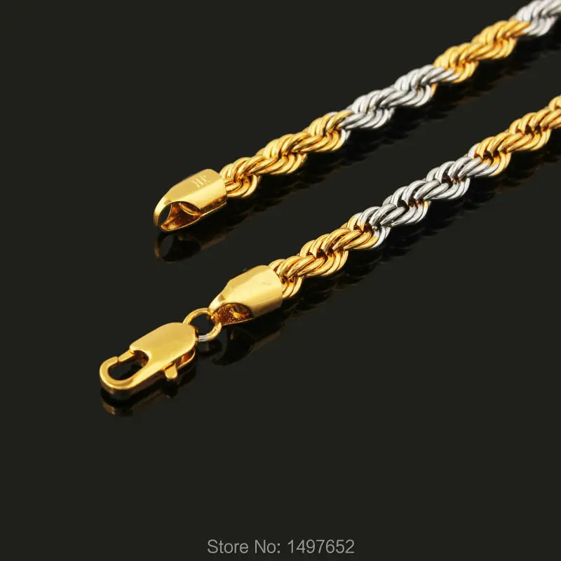 

Adixyn Two Tone Mens Womens Necklace Gold Filled Necklace Rope Chain Necklace Wholesale Jewelry