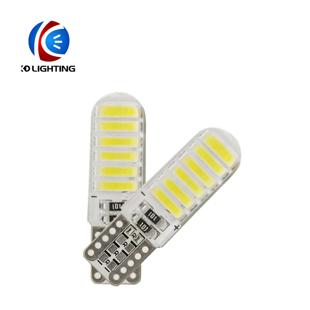 KD автомобильные аксессуары 10 шт. светодиодные лампы T10 7014 7020 12SMD кристальная