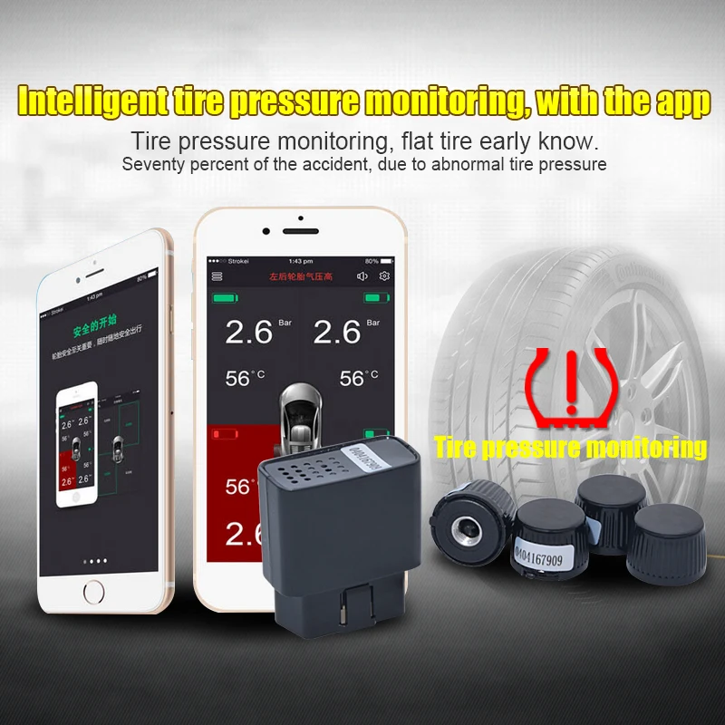 Беспроводной TPMS мобильный телефон приложение bluetooth управление дисплей шин