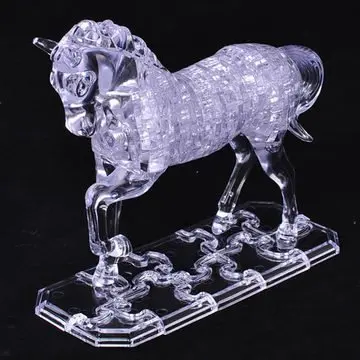 White Without Box 3D Кристалл Головоломка лошадь Строительный набор обучающая игрушка для детей X игрушки игры дизайнер дети интеллектуальное развитие - Цвет: White Without Box