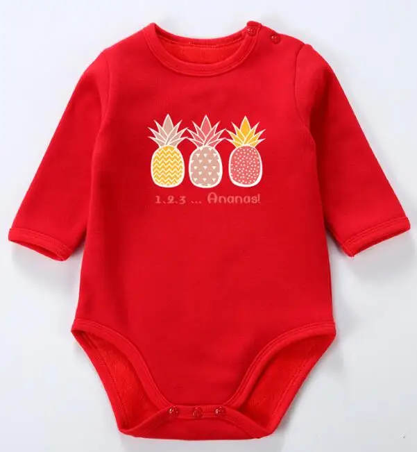red pineapple Детская одежда костюм с длинными рукавами комбинезон, Пижама для маленьких детей Одежда для мальчиков детская одежда для девочек на осень-зиму детская одежда - Цвет: red pineapple