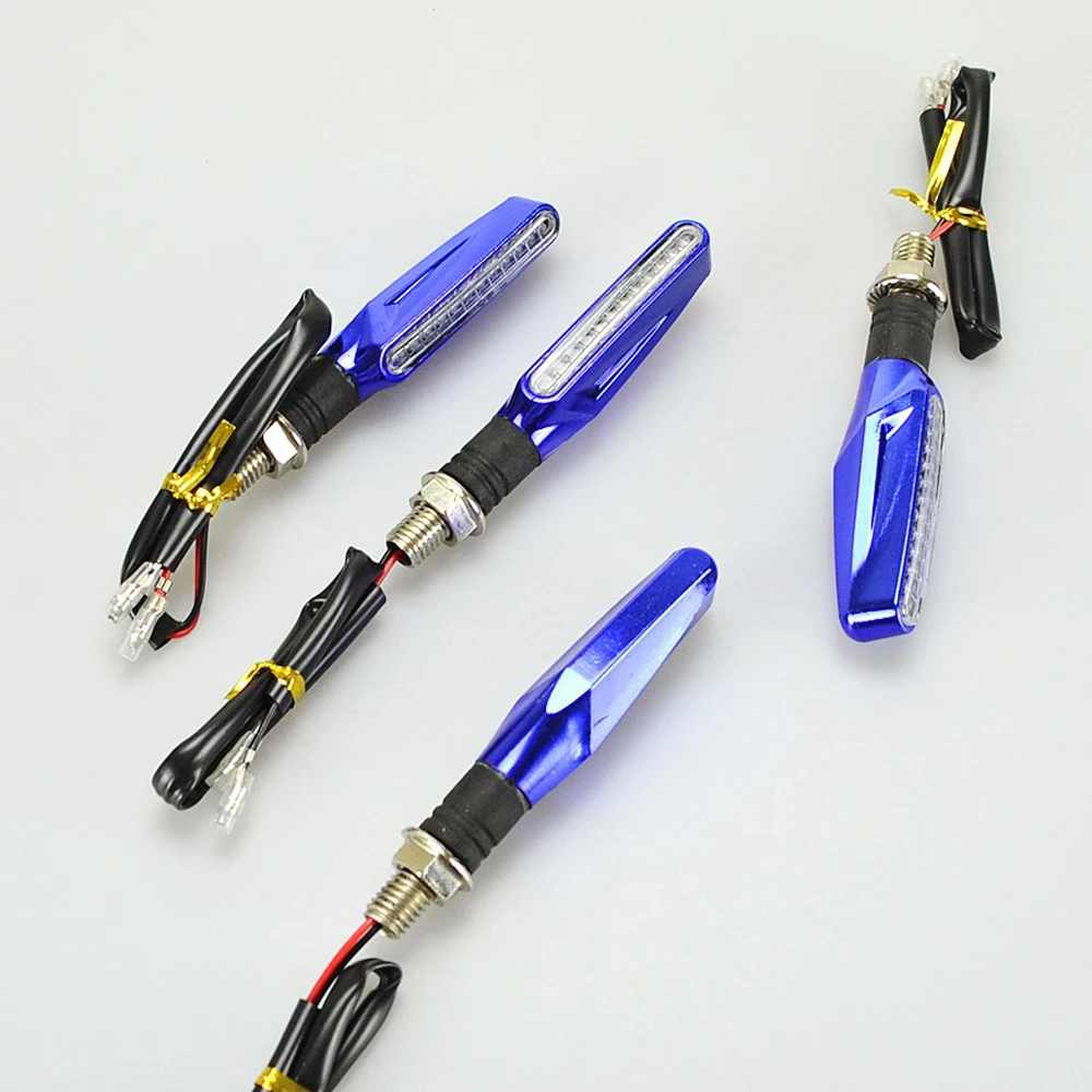 4 Pcs Amber Light Universal 12V LED Motorcycle Turn Signal Indicators Lights/Lamp Case for Honda Yamaha Kawasaki Suzuki 10mm |