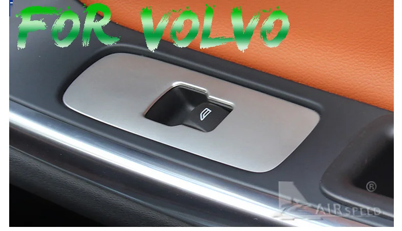 Скорость движения воздуха Нержавеющая сталь для Volvo S60L XC60 V60 S60 аксессуары внутренняя отделка автомобиля оконного стеклоподъемника переключателя кнопки крышка Стикеры