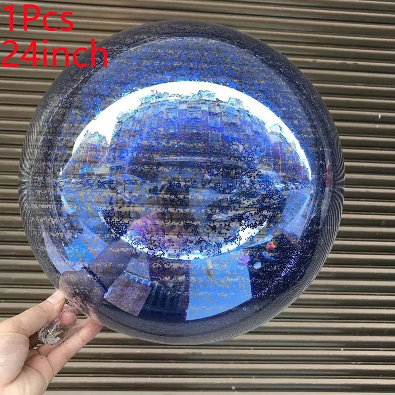 Розовое золото 4D 22 дюймовый круглый Алюминий Фольга воздушные шары круглой Bobo баллоны Свадебные украшения День рождения большой воздушный шар с гелием C8XZ - Цвет: 24inch Bobo blue