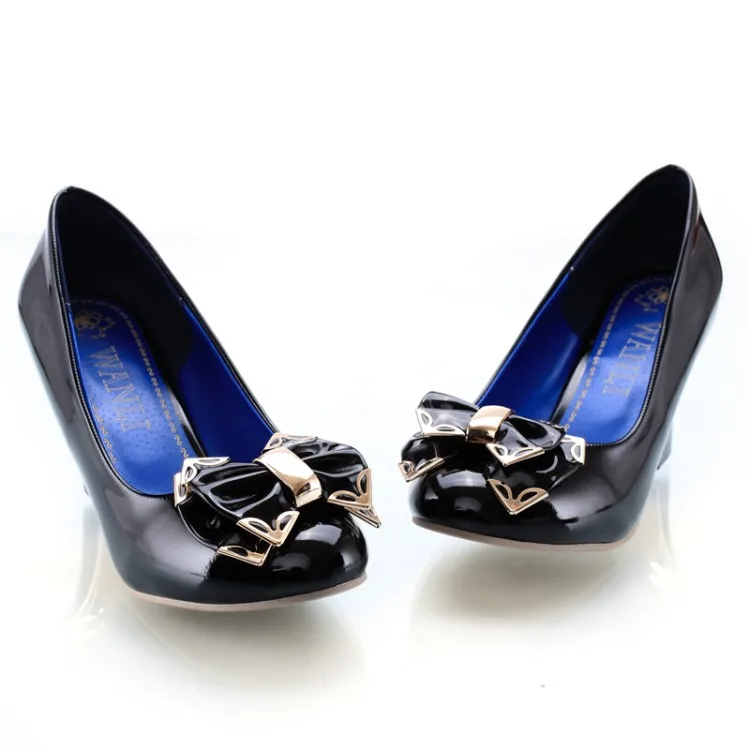 Черный Свадебные туфли; обувь на высоком каблуке; женские туфли-лодочки; chaussure femme Talon zapatos mujer Tacones sapatos femininos; большие размеры; 3-2 - Цвет: Черный