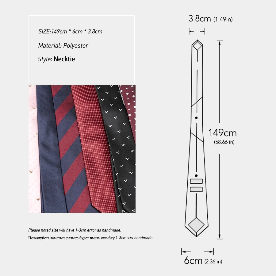 

XGVOKH Men's Skinny Tie Wedding Ties Necktie for Men FREE GIFT Business 6cm Necktie Man Fashion Clothing Shirt Accessories