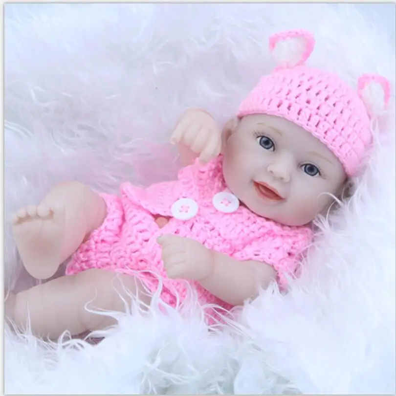 girl doll Коллекция 11 дюймов крошечные Reborn Baby Doll для девочек подарок реалистичные куклы новорожденных Для игровой домик игрушки симулятор Близнецы Куклы - Цвет: girl doll