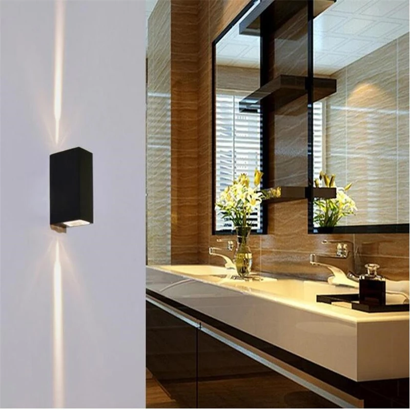 Оптовая продажа 2X3W COB LED Наружный свет вверх и вниз 6W светодиодные настенные лампы