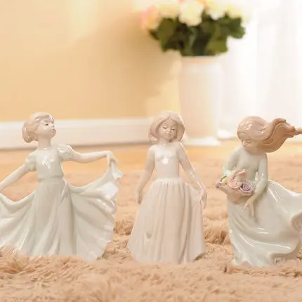 Handmade Ceramic Small Decoration Porcelain Girl Figurines Creative Home Ornaments New House Gift | Дом и сад