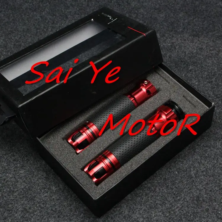 

Free Shipping 7/8'' Motorcycle Handle bar CAPS Handlebar Grips CNC 22MM Universal For Honda CB250 CB400 VTEC VTR250 VFR400 Red