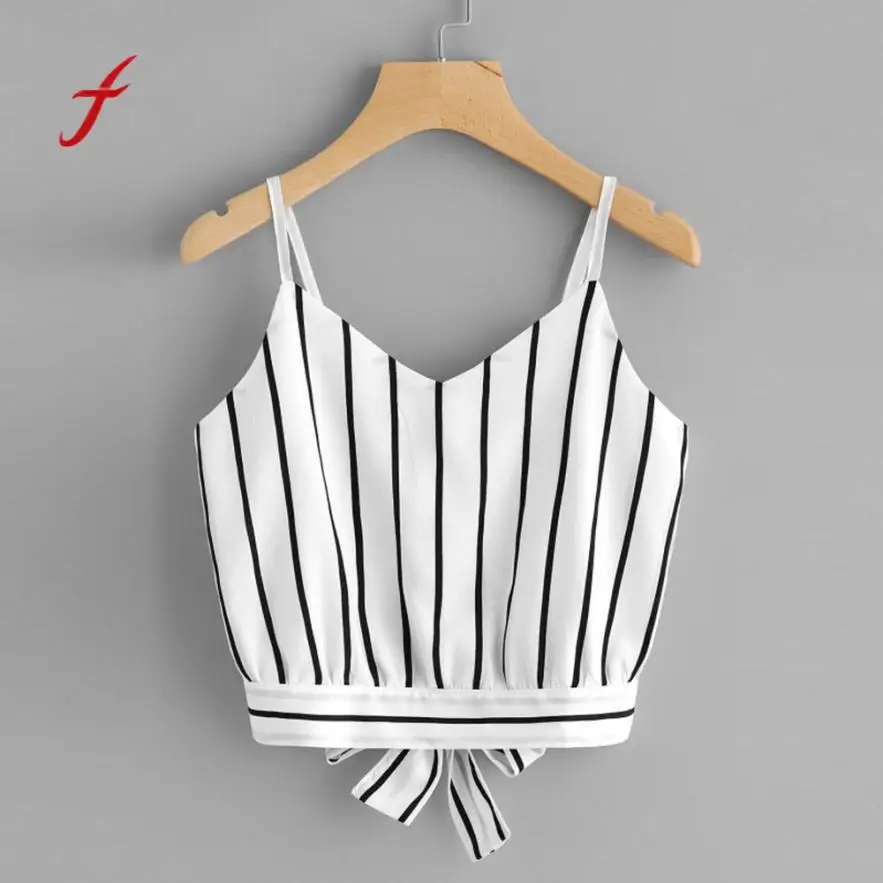 Женский топ на бретельках с завязками и треугольным вырезом спине | Женская