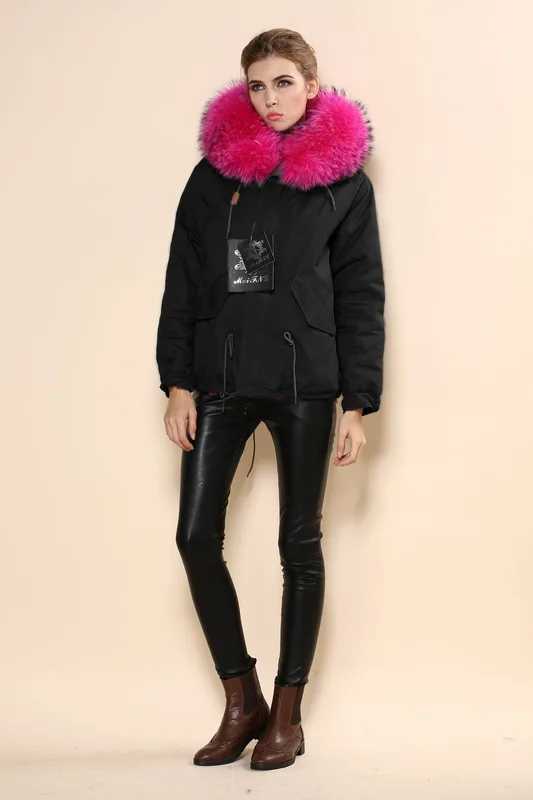 Новинка 2015 черная зимняя куртка женская верхняя одежда толстые парки размера