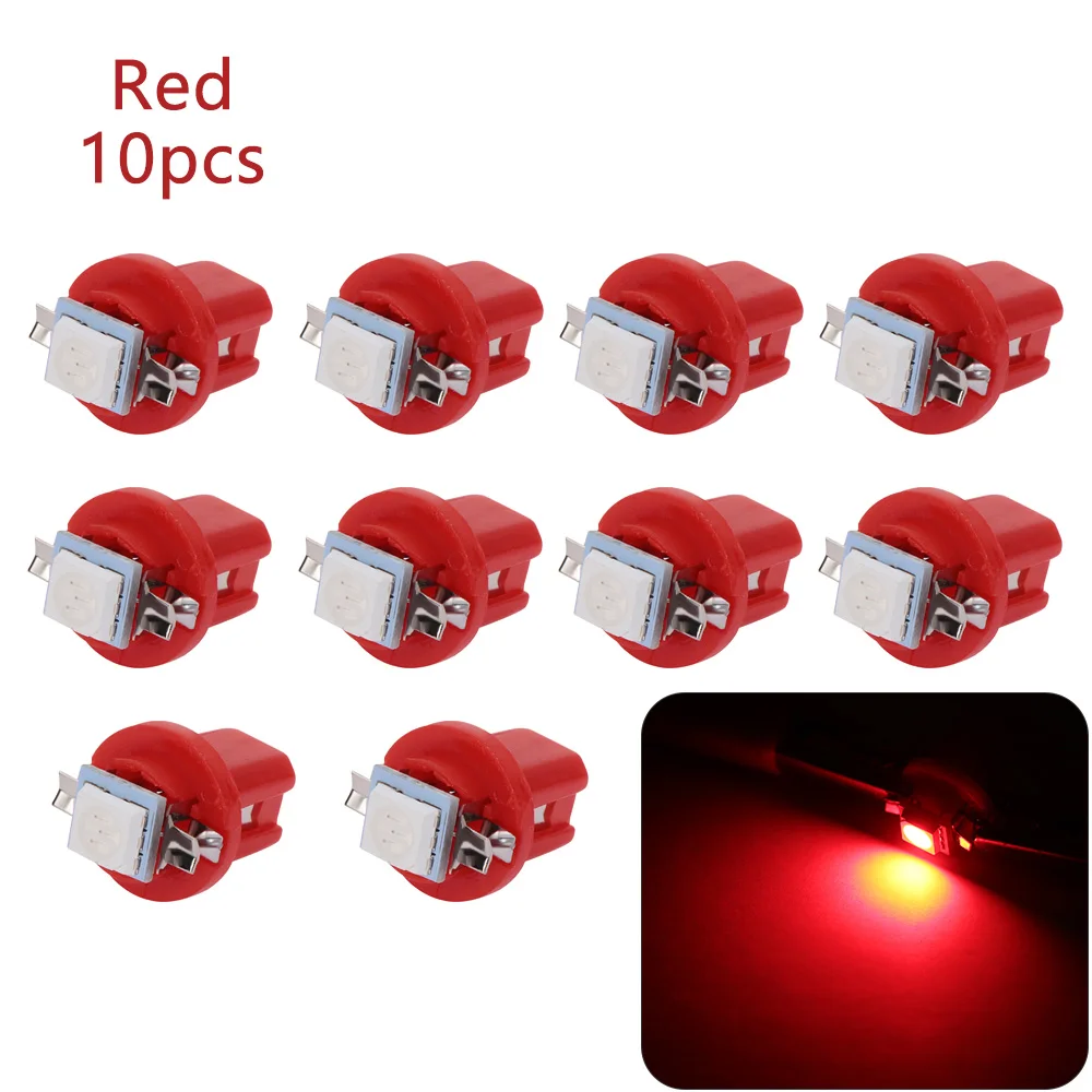 10 шт. B8.5D 509T B8.5 5050 Led 1 SMD T5 лампы для автомобиля датчик скорости приборной панели светильник приборной панели клиновидный для салона аксессуар