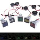 Цифровой амперметр, тестер с квадратным световым индикатором, 22 мм, диапазон 0-100 А