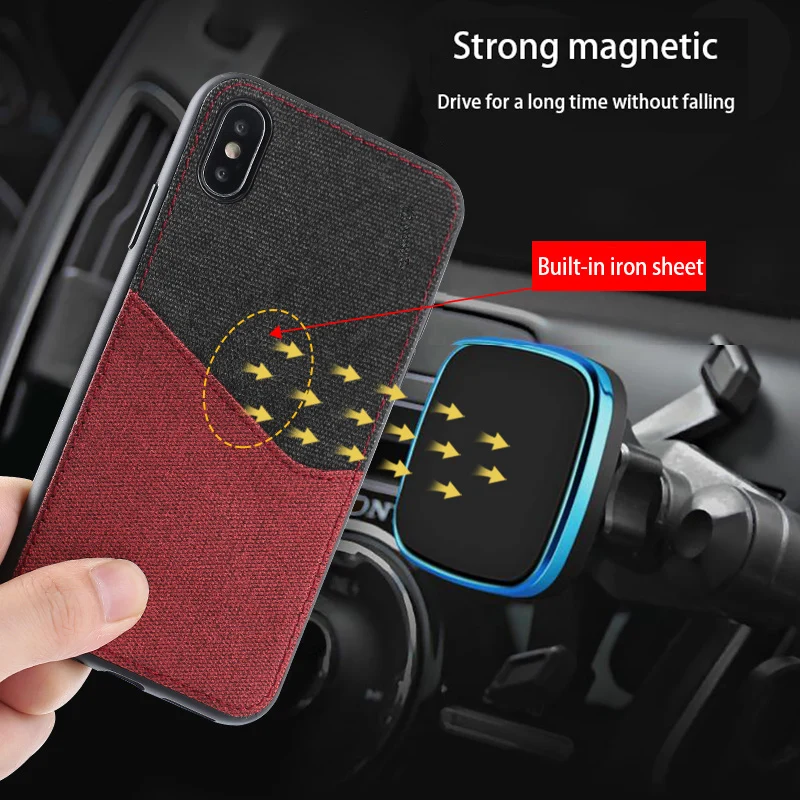 Phone case For Xiaomi Mi 8 8SE 8 Explorer 6 6X A2 Mix 2S Max 3 Color Stitch Card slot Waterproof canvas with magnetic back cover