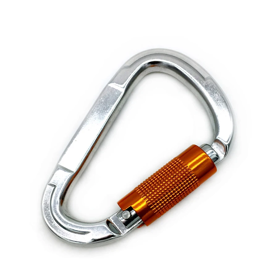 

D Type Aluminum Carabiner For Aerial Dance Yoga And Climbing For Aerial Yoga Hammock Silver Hardware Fitness Equipment 25KN
