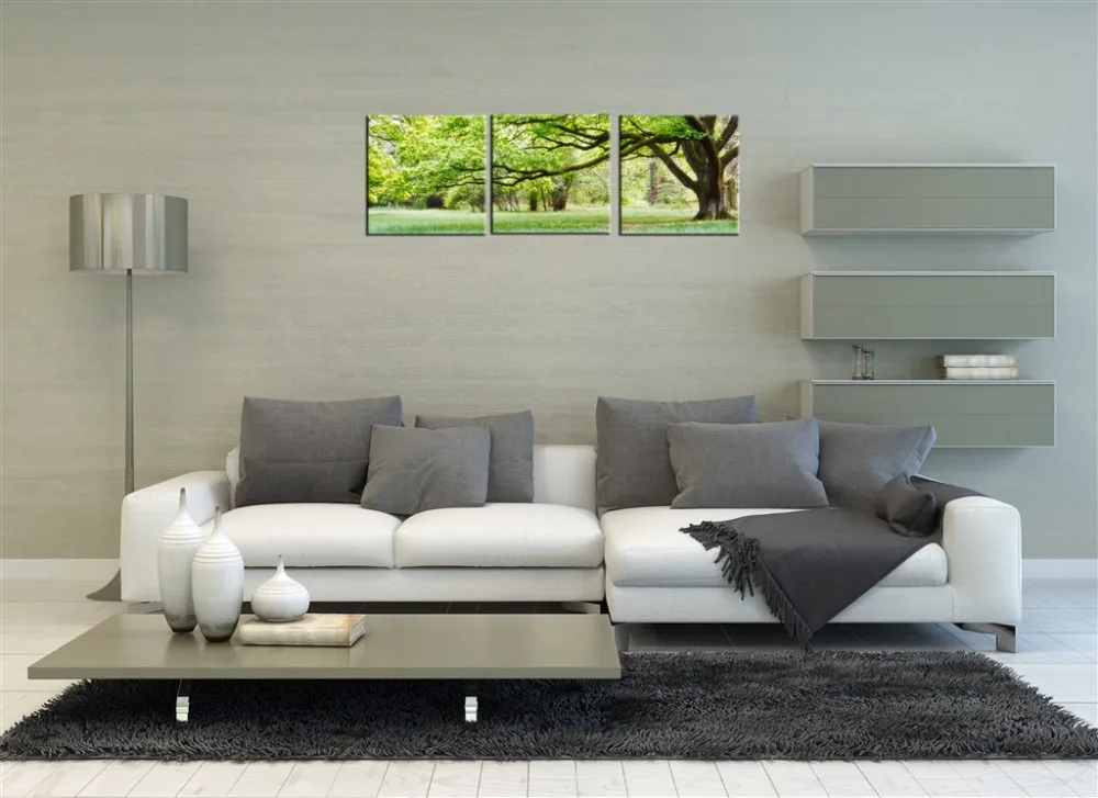 3 шт. Настенная картина зеленое дерево | Дом и сад