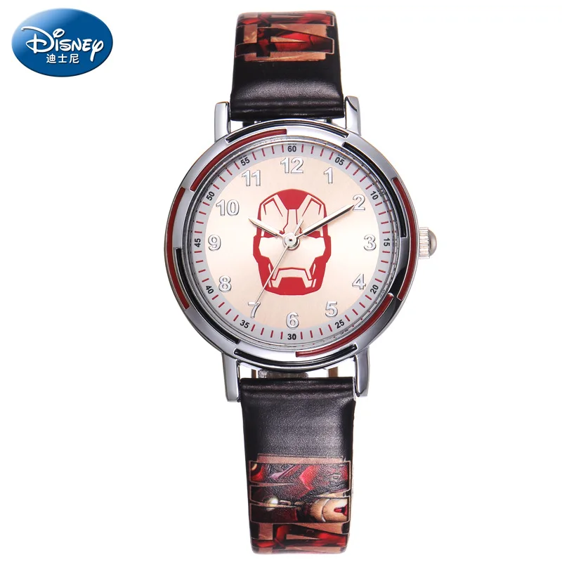 Disney Marvel детские часы Мстители модные крутые Капитан Америка Железный человек Халк Классические кварцевые часы для детей студентов