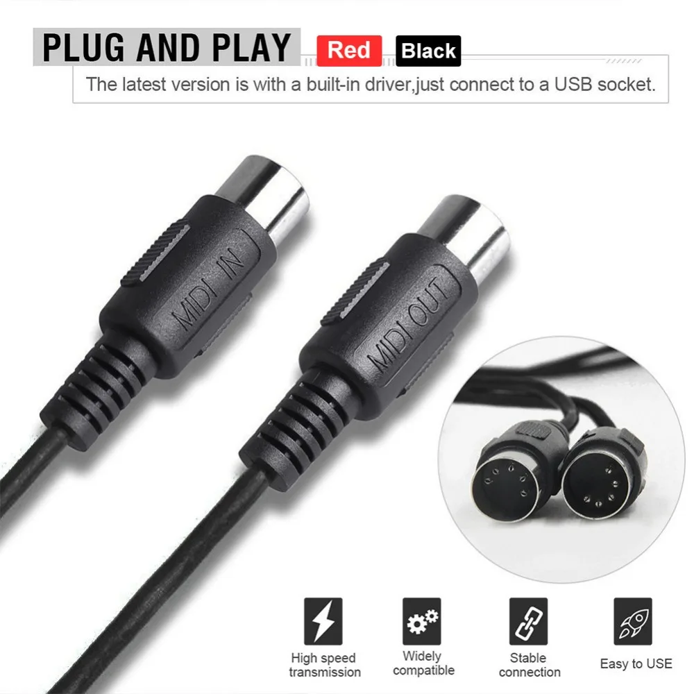 Электрический кабель адаптер с USB на 2 MIDI для пк музыкальная клавиатура