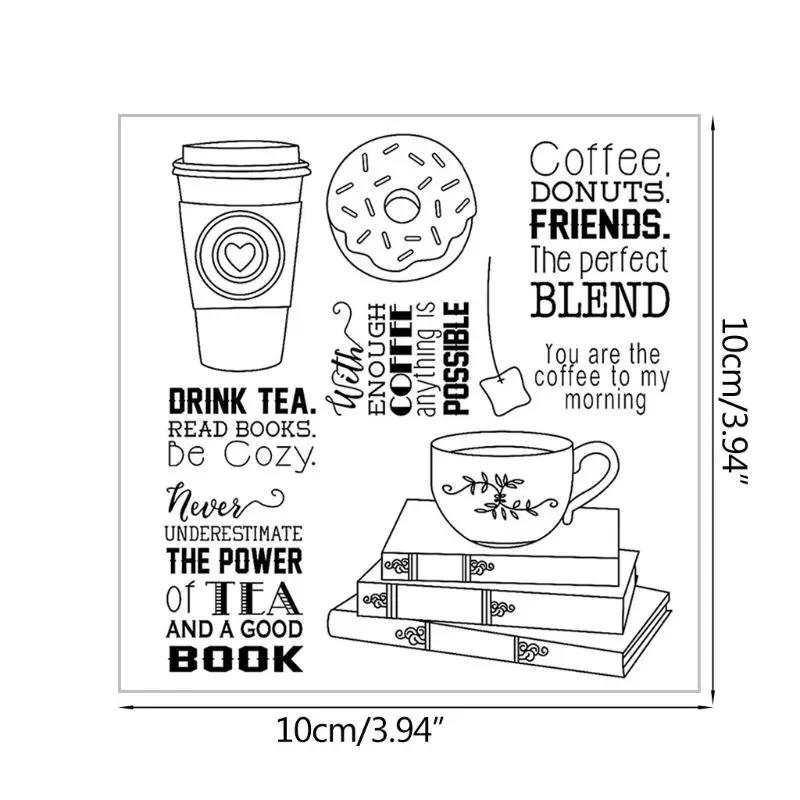 

Drink Tea DIY Silicone Clear Stamp Cling Seal Scrapbook Embossing Album Decor