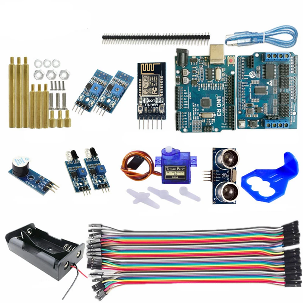 Интеллектуальный робот автомобиль WiFi контроль слежения ультразвуковой