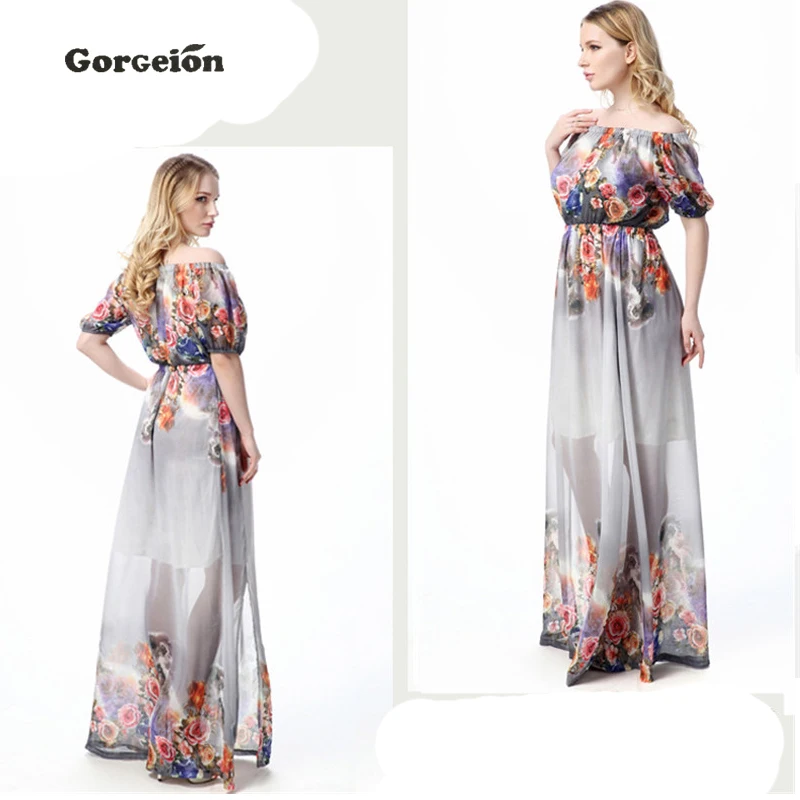 Gorgeion 7XL Плюс Размер Женской Одежды Элегантный Длинные Партия Dress макси Женщины