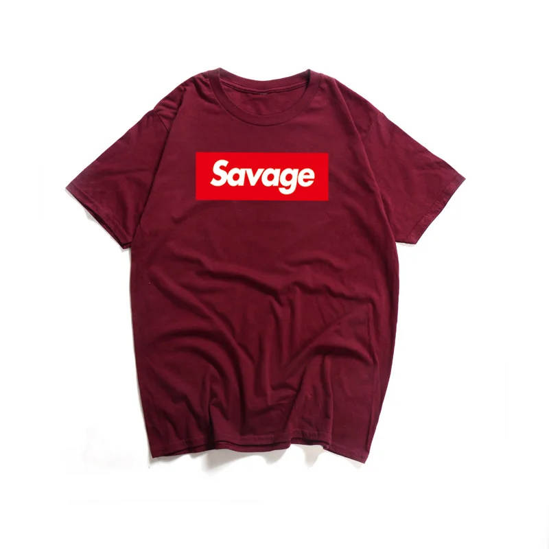 6 21 Savage хип хоп мужская футболка красный Opps Swag Rapper Savage письмо коробка с принтами логотип модные футболки круглый воротник Trasher Тройник топы - Цвет: 6