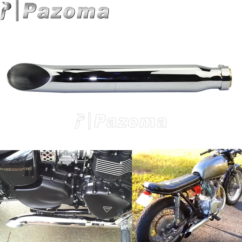 Fit 1-3/8 ”, 1-1/2”, 1-5/8 ”1-3/4” трубы для мотоцикла, выхлопные трубы глушителя, винтажные трубы глушителя для Harley Кафе Racer Chopper